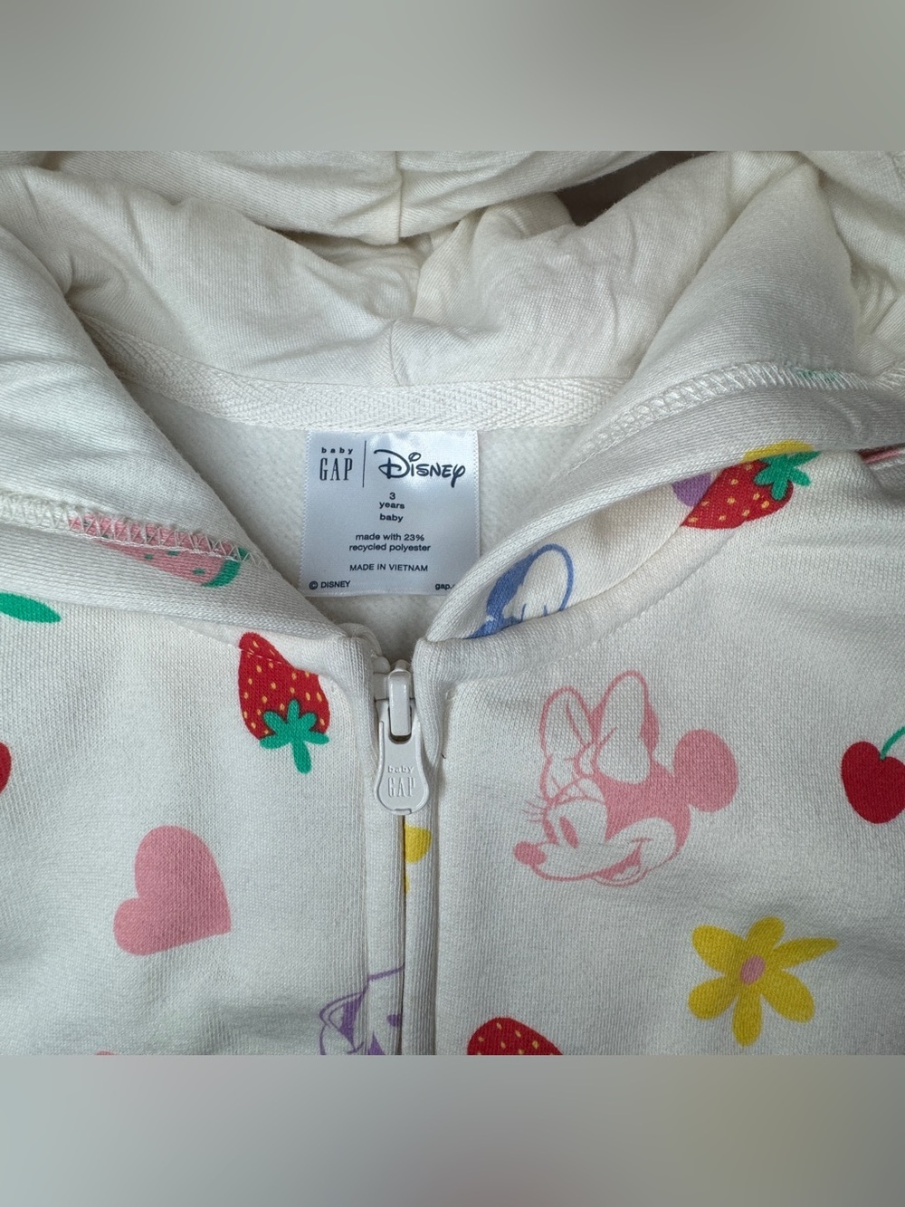 🆕 NWT Baby GAP x Disney Minnie Hooded Zip-Up w/ Ears 🆕 - Picture 6 of 13